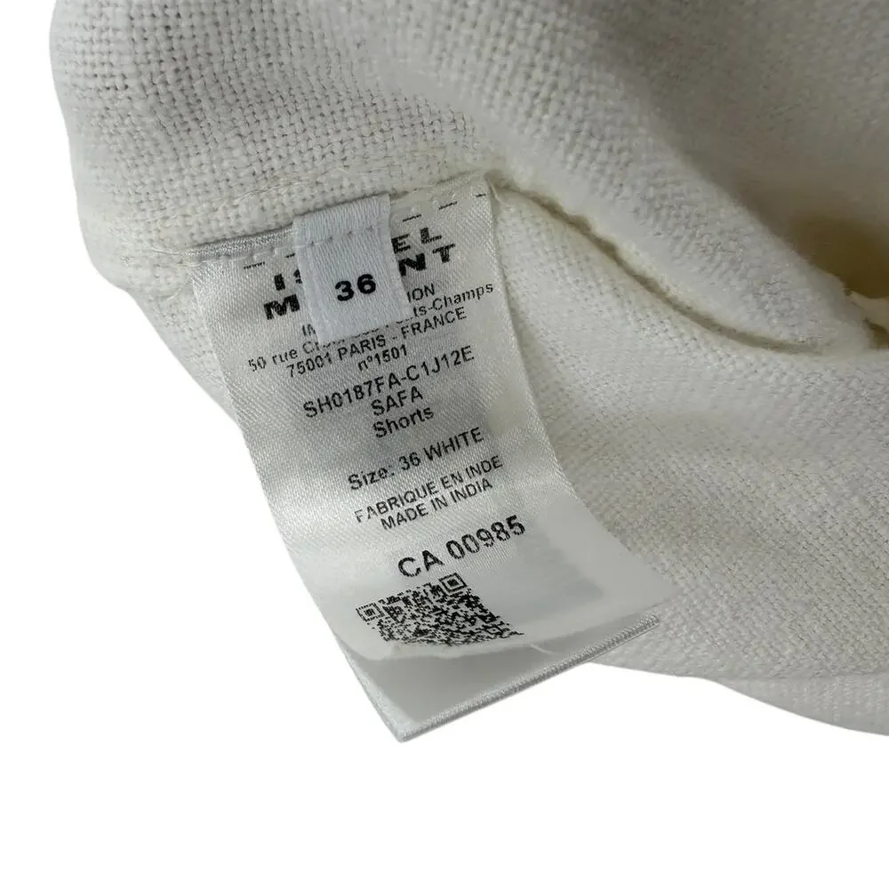 Isabel Marant Etoile Safa Embroidered Cotton Shorts White Size 36 US 4